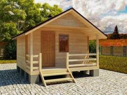 БАНЯ ИЗ Бруса 4 НА 4 С Террасой