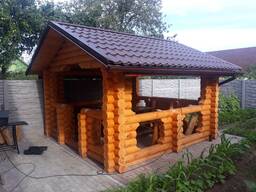 Беседка из оцилиндрованного бревна