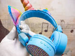 Беспроводные детские Bluetooth наушники ушки Единорог Headphone AH-807 - фото 3