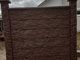 Бетонный забор под мрамор