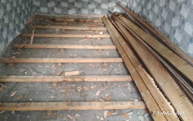 Демонтаж деревянного пола в Гродно