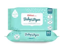 Детские влажные салфетки Ottino 60 шт, с клапаном, размер салфетки 200х180 мм