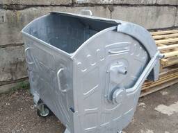 Евроконтейнер 1100 л оцинкованный для мусора, для сбора твердых бытовых отходов, ТБО