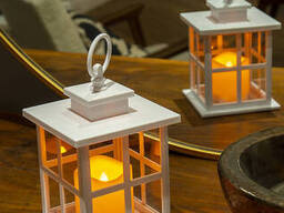 Фонарь садовый Чудесный САД 726 "Мюнхен" белый с эффектом живого огня