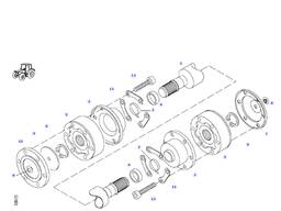 H 816301080010, E816301080019 Вал приводной Fendt 930, и детали к нему