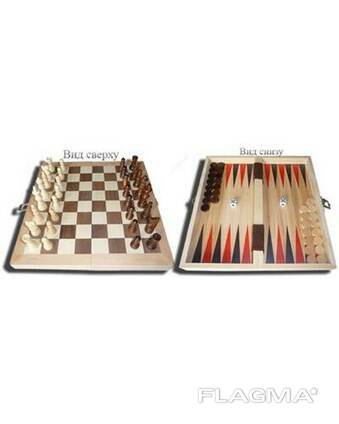 Игра 3 в 1 (деревянная) шахматы, нарды, шашки, подарочный