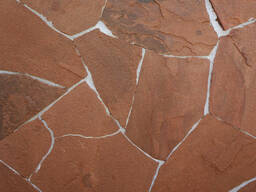 Камень песчаник Терракотово-красный колотый (толщина 15мм)