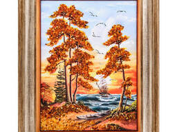Картина «Красота природы» с янтарной крошкой 45х55см Fhdmbf