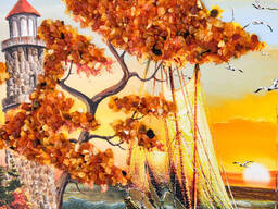 Картина «Красота природы» с янтарной крошкой 55х45см Ho2424