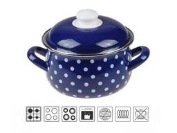 Кастрюля стальная эмалированная, 2.8 л, серия Горошек, Perfecto Linea (подходит для. ..