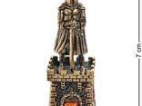Колокольчик «Крепость Рыцарь с мечом» латунь, янтарь AQS57C