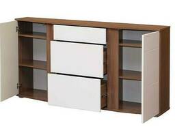 Комод Олмеко Донна арт.56, ясень шимо темный/белый глянец