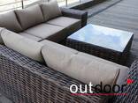 Комплект мебели из ротанга Outdoor Санторини, широкое плетение, коричневый