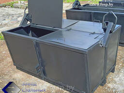 Контейнер для отходов распашной ( челюстной) 1.5 куб. м. , с крышкой, Сталь 3 мм.