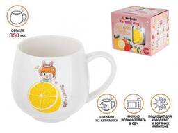Кружка керамическая, 350 мл, Sweet fruits, лимон, Perfecto Linea