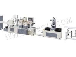 Машина для изготовления бумажных тубусов большого размера с 4 головкам