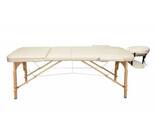 Массажный стол Atlas Sport 70 см складной 3-с деревянный + сумка в подарок (бежевый) - фото 2