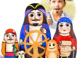 Матрешка сувенир Пираты, декор для дома, 5 шт