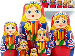 Матрешки в народном голландском костюме, набор 7 шт