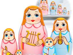 Матрешки Ангелы, игрушки из дерева, 5 мест