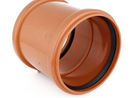 Муфта двухраструбная с перегородкой для наружной канализации