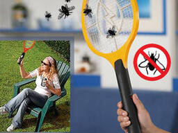 Мухобойка для насекомых электрическая (Mosquito Swatter) (от зарядки и от батареек)