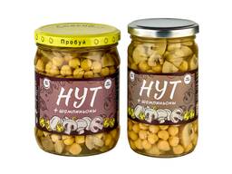 Нут консервированный грибы (шампиньоны)