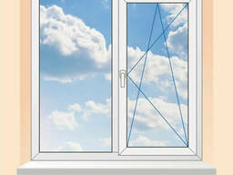 Окно ПВХ "Brusbox" 60 тройное остекление 1500*1500