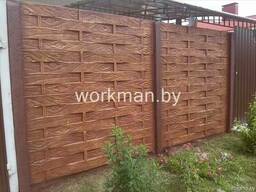 Покраска декоративная бетонный забор