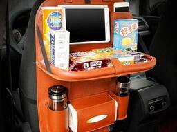 Органайзер для спинки сиденья автомобиля со столиком (экокожа)