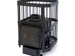 Печь банная чугунная Сибирь-15. Чугунная дверца без ВТК (сетка)