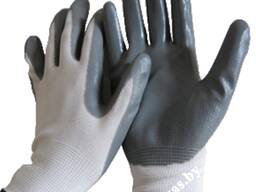 Перчатки нейлоновые с черным нитриловым покрытием