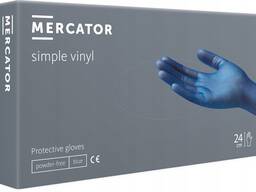Перчатки виниловые синие Mercator