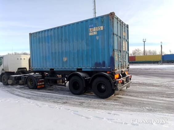 Перевозка 20-футового контейнера на 6-ти метровой площадке (под срез) по Минску и Беларуси