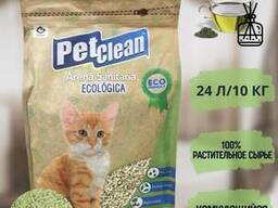 PetClean Tofu - наполнитель для туалета кошки ( 24 л зеленый чай)