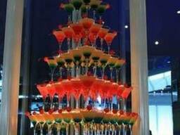 Пирамида из бокалов. Горка или каскад бокалов на праздник