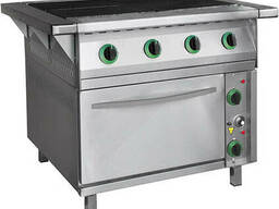 Плита электрическая 4-х конф. напольная с жар. шкафом ПЭП-0,48-ДШ-Н2-01 (вся нерж. .. .