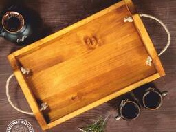 Поднос деревянный Подставка Подарок Сувенир Ручная работа