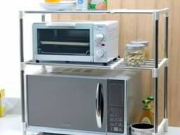 Полка кухонная над микроволновкой, раздвижная. Стеллаж для кухни