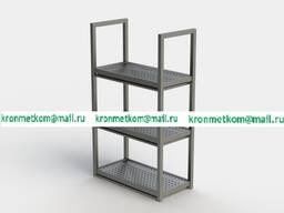 Полка настенная 3-х ярус. для стаканов нерж. ст. 600х300х660