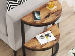 Полукруглый приставной столик Rustic&amp;Black 2