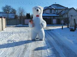 Поздравление от белого танцующего медведя в Гомеле