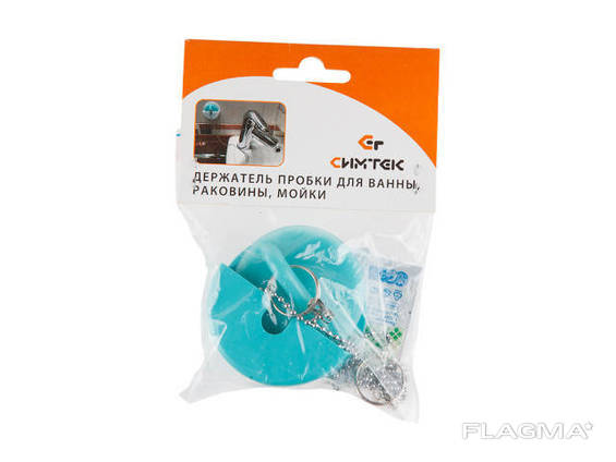 Пробка для ванны (набор), бирюзовый (держатель для пробки - 1шт. ,+ пробка с метал. .. .