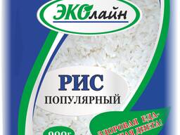Рис длиннозерный "Популярный" фас. 0,9 кг.