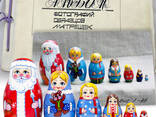Рождественские матрешки: Дед Мороз, снегурочка и дети, набор 7 шт