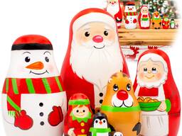 Рождественские матрешки для детей с Санта-Клаусом, набор 7 шт