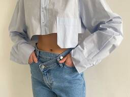 Рубашка укороченная с нагрудным карманом