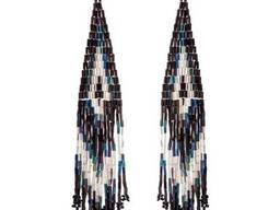 Серьги из бисера «Дождик» 18 см 4FRJ6R