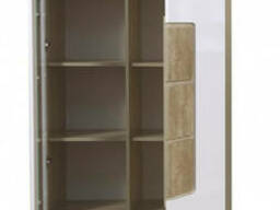 Шкаф с витриной Олмеко Дора 30.02-02, дуб сонома/белый глянец