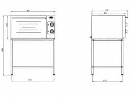 Шкаф жарочный шжэ 1 стандартная духовка подставка 840x900x1080 мм лицев нерж